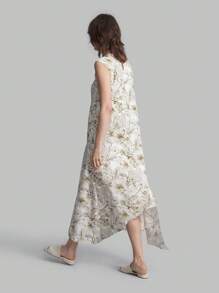 Ontre Women's Asymmetrical Hem Semi-Formal Cotton Dress, Vintage Style, Autumn Casual/School/Outing Wear