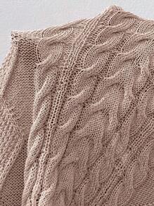 SHEIN Essnce Plus Size Twist Đan Backless Áo không tay màu trơn có dây đeo - Màu be - Xem 3