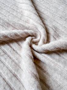 Chiquease Asymmetrical Neck Ribbed Knit Ruched Dress - Apricot - View 6