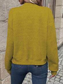 EMERY ROSE Zip Up Drop Shoulder Bomber Jacket Fall Winter Cloth For Women - Yellow - View 2