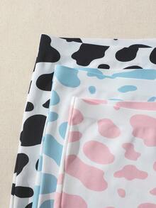 SHEIN 3 chiếc Quần Short Nam In Hình Bò - Nhiều màu - Xem 4