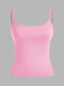 SHEIN EZwear 3 cái/bộ Áo hai dây crop không tay đơn giản thường ngày dành cho nữ, mùa hè - Nhiều màu - Xem 8