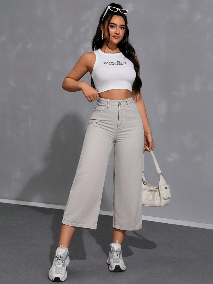 Pantalones Anchos Pantalon Capri Para Dama Pantalón Capri Mujer Ancho