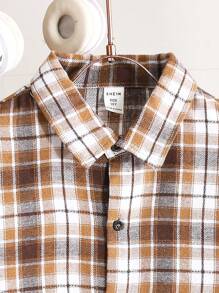 SHEIN Ragazzo Tween primavera/autunno casual a quadri Patchwork 2 in 1 camicia e pantaloni outfit
