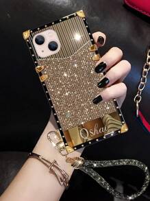 1pc Glitter Bling Bling Mirror Shockproof Protective Phone Case Compatible With Apple 17 Pro Max/17 Air/16 Pro Max, 15 Pro Max/15/14 Plus/14 PM/14/13/12/11/XR, Galaxy S25 FE/A17/A07, Redmi, Realme C61/C63/C55/C53, Vivo Y36/Y28 4G/Y18s, Infinix Smart8, Multi-Layer Shock-Absorbing And Anti-Fall Protection, Creative Cushion Cover, Ideal For Birthday/Valentine's Day Gifts - Gold - View 5