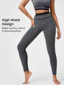 GLOWMODE Seamless Right Routine Racerback Top High-Waist Legging Set Medium Impact Running Workout - Black - View 3