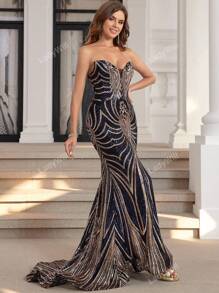 Sparkly Mermaid Style Sequin Prom Dresses Long Lace Up Back Sweethear Formal Evening Gowns For Women