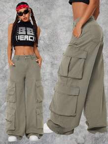 SHEIN ICON Women's Loose Fit Wide Leg Casual Jeans With Pockets