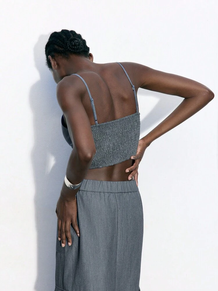 SHEIN Maija Women's Back To School Asymmetrical Hem Casual Camisole Top, Summer