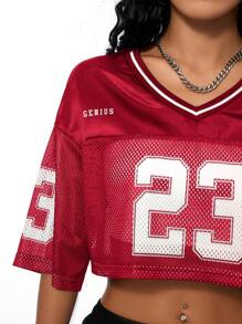 Coolane Áo thun ngắn tay in hình phong cách đường phố Xuân Hè 2024 - Đỏ - Xem 6