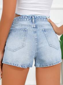 SHEIN Frenchy Slant Pocket Denim Shorts