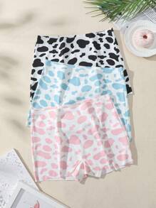 SHEIN 3 chiếc Quần Short Nam In Hình Bò - Nhiều màu - Xem 1