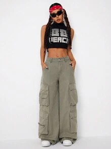 SHEIN ICON Women's Loose Fit Wide Leg Casual Jeans With Pockets