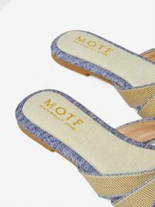 MOTF PREMIUM COMFY WOMEN'S FLAT SANDALS WITH SQUARE TOE HALLOWEEN CHRISTMAS - Blue - View 5