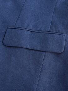 Manfinity Mode Men Single Breasted Blazer & Suit Pants - Navy Blue - View 8