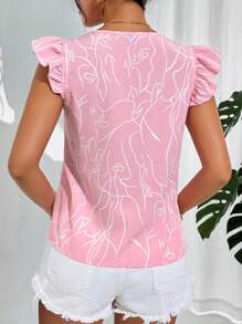SHEIN Essnce Elegant Women Woven Loose Fit Shirt - Pink - View 2