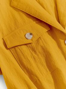 Muchica Women's Casual Yellow Woven Jumpsuit - Yellow - View 4