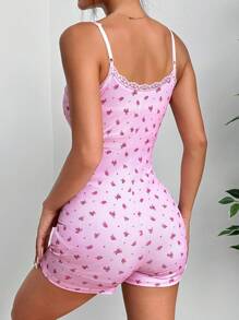 Comfortcana Floral Lace Spliced Jumpsuit - Multicolor - View 2