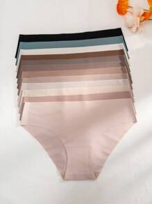 Damen einfache, bequeme nahtlose Triangel-Höschen, Unterwäsche (12er Pack)