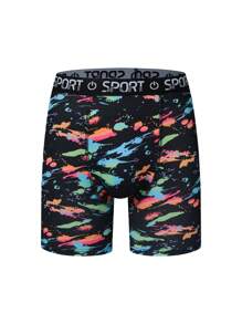 Manfinity 5 Cái/gói Quần Short Boxer Dacron In Kỹ Thuật Số Cho Nam - Nhiều màu - Xem 3