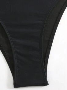 SHEIN Swim Conjunto de bikini sexy con estampado de leopardo y cruzado en el frente para mujer, traje de baño para verano en la playa - Multicolor - Ver 5