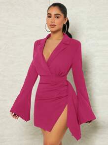 SHEIN SXY 西裝領圍裹洋裝