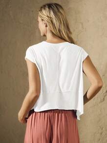 VARSITIE Camiseta básica deportiva de verano para exteriores con jersey - Blanco - Ver 2