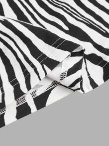 SHEIN EZwear 4 件套豹纹和斑马纹简约无袖吊带背心，女士，夏季 - 彩色 - 查看 8