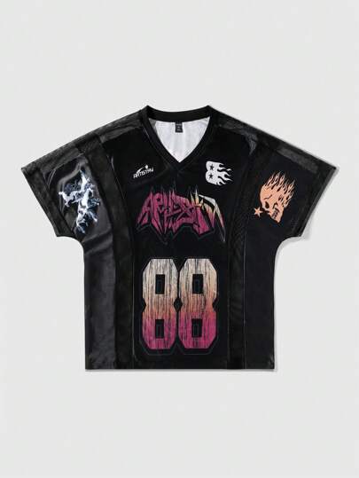 Street Life Men's Slogan Printed Short Sleeve T-Shirt, Suitable For Daily Wear In Spring And Summer, School