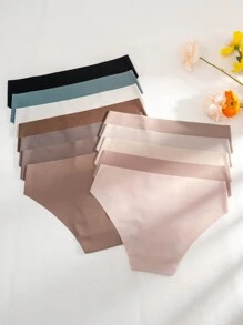 Damen einfache, bequeme nahtlose Triangel-Höschen, Unterwäsche (12er Pack)