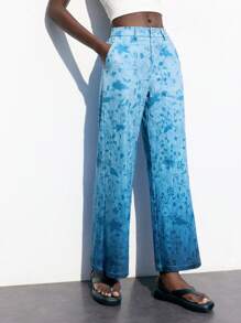Maija 女式花卉印花宽腿宽松休闲裤，适合返校装
