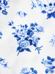 Teenage Girls' Fresh Ditsy Floral Strapless Mermaid Dress - Multicolor - View 3