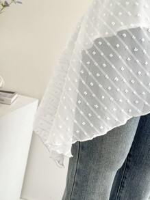 Firerie 女士白色不对称下摆分层围脖领吊带背心 - 白色 - 查看 4