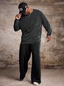 Manfinity LEGND Men Plus Solid Sweatshirt For Spring & Autumn