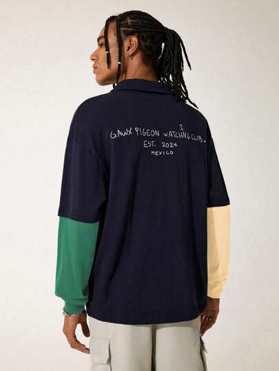 GAWX Artist Men's Color Block Printed Simple Casual Pullover Sweatshirt, Top, For Holiday, Vacation, Spring, Going Out, Festival, Workout, Ibiza Fits