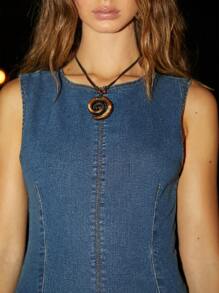 Forever 21 Bodycon Denim Mini Overall Dress - Blue - View 5