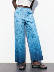 Maija 女式花卉印花宽腿宽松休闲裤，适合返校装