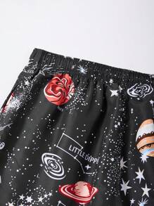 Surfspeed Men's Starry Print Loose Drawstring Waist Beach Shorts, Vacation - Multicolor - View 4