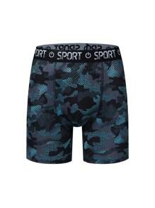 Manfinity 5 Cái/gói Quần Short Boxer Dacron In Kỹ Thuật Số Cho Nam - Nhiều màu - Xem 6