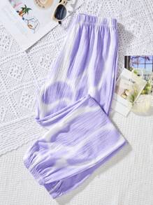 Tie-Dye Pattern Casual Pants For Teen Girls