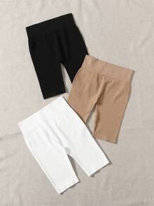 Easithlete 3入組無縫運動自行車短褲，彈性短褲 - 彩色 - 查看 6