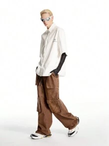 NEON BLANC X VICTOR VON SCHWARZ Pantalones de estilo cargo con bolsillos grandes y diseño de corte holgado