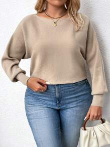 SHEIN LUNE Plus sweter z rękawami nietoperzowymi na wiosnę i jesień