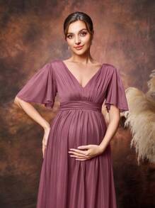 Faeriesty Dressalisa 孕妇短袖V领摄影连衣裙