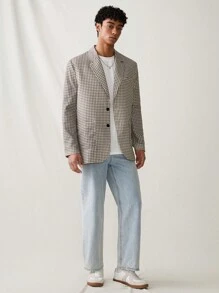 Manfinity VCAY Chaqueta de blazer casual y holgada con estampado de cuadros y manga larga de caída para hombres, para otoño e invierno - Multicolor - Ver 6