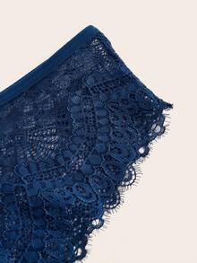 Charlaine Conjunto de lencería con sujetador y braguita de encaje floral - azul real - Ver 4