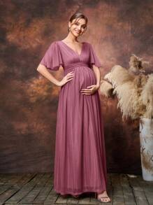 Faeriesty Dressalisa 孕妇短袖V领摄影连衣裙