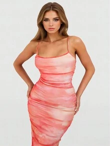 Firerie 女性結繩染花印花細肩帶夏季連衣裙 - 彩色 - 查看 8