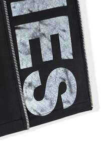 Manfinity EMRG Men's Zipper Design Jogger Pants With Letter & Five-Pointed Star Print - Black - View 7