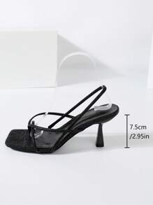 Spring/Summer Women's Pointed Toe High Heel Sandals Fashion Flip Flops - Black - View 4